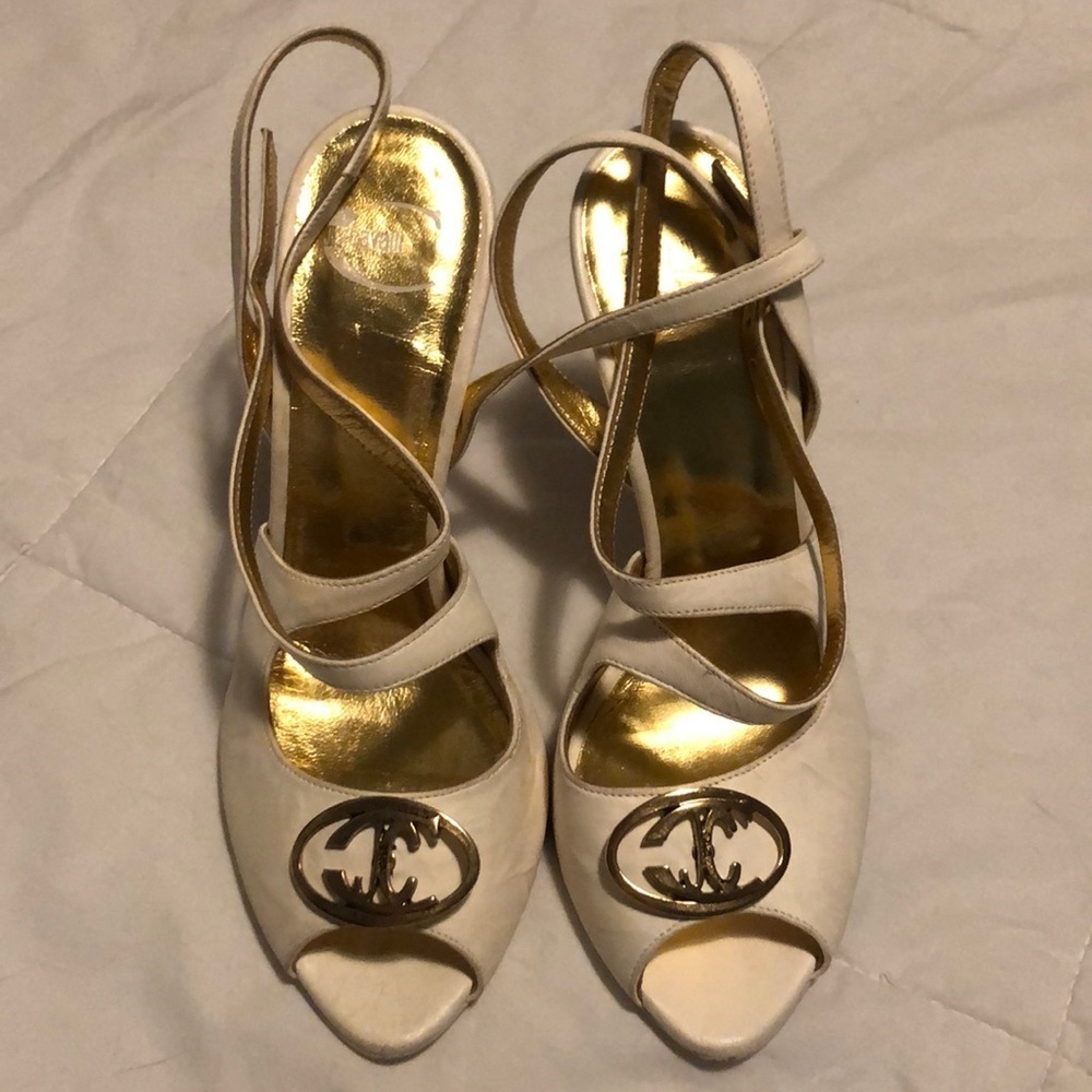 Vintage Just Cavalli calf skin Logo high heels